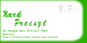 mark preiszl business card